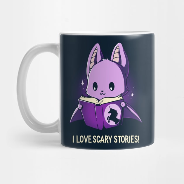 I Love Scary Stories!  Cute Funny Cat Kitten Scary Horror Sarcastic Humor Quote animal Lover Artwork by LazyMice